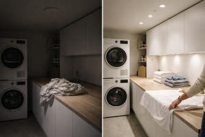 Har du nogensinde prøvet at folde et lagen i halvmørke?