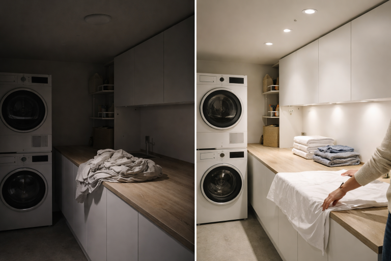 Har du nogensinde prøvet at folde et lagen i halvmørke?