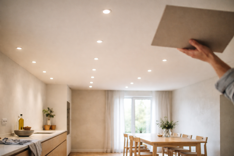 Overvejer du også spots i loftet og er bange for at ramme forkert?