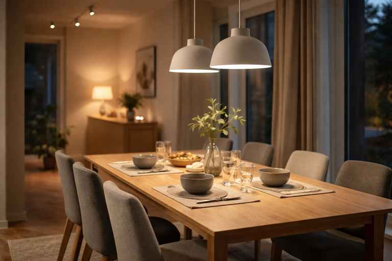 Belysning i spisestuen: sådan får du pendler, spots og stemningslys til at fungere sammen