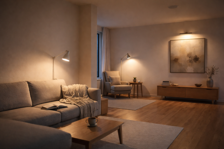 Væglamper i stuen: sådan får du godt lys ved sofa, læsehjørne og kunst
